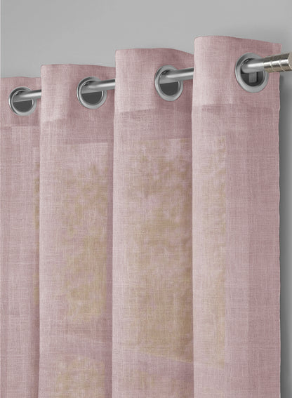 Amore Plain Sheer Curtains | Deep Blush | Set of 2