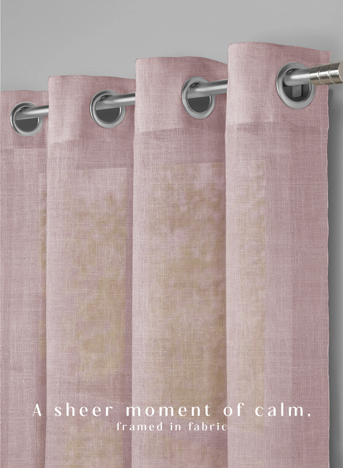 Amore Plain Sheer Curtains | Airy Elegance & Soft Light Filter | Deep Blush | Set of 2 | Fully Customizable