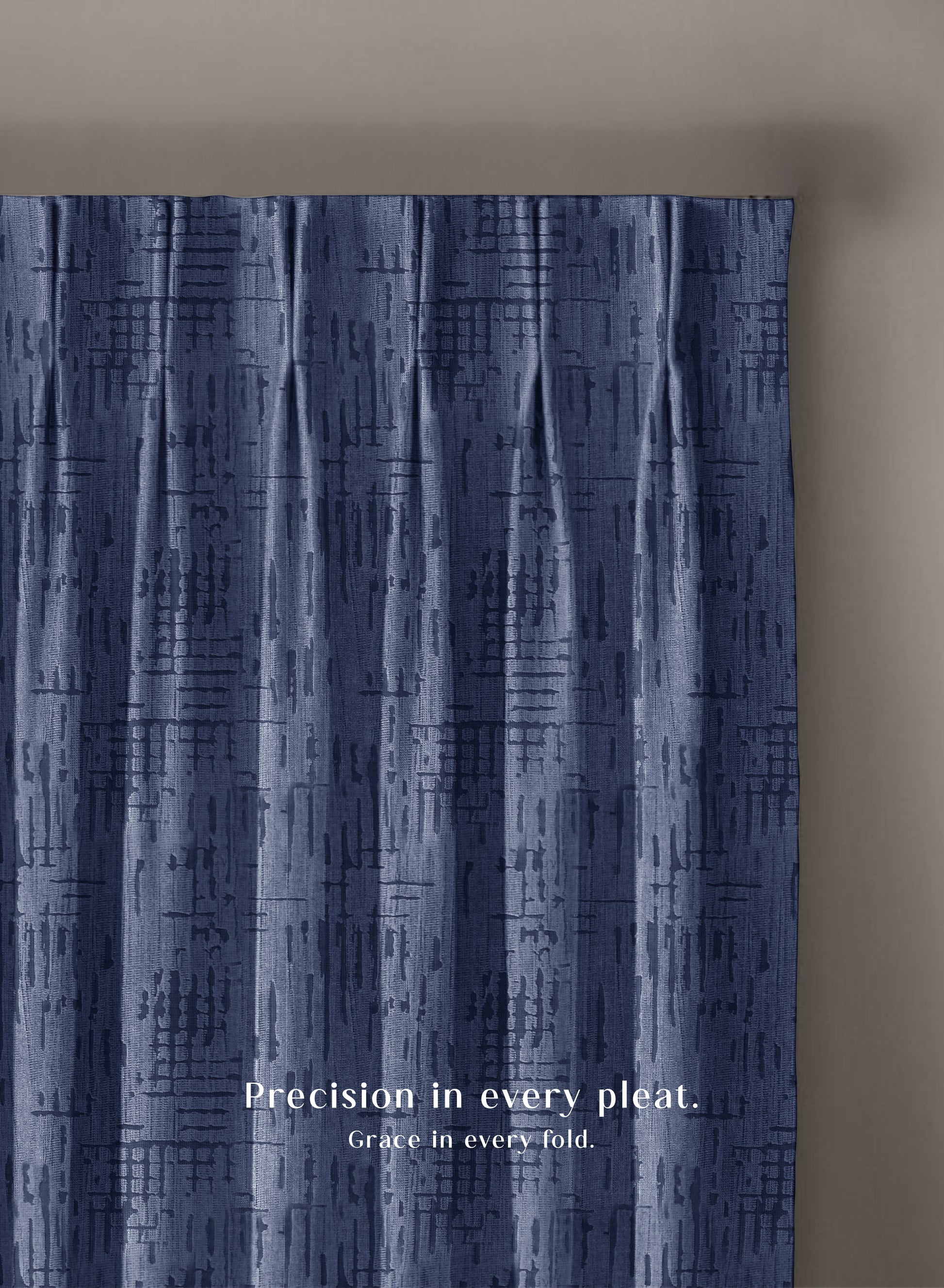 Elsa Textured Room Darkening Curtains | Modern Aesthetic | Royal Blue | Set of 2 | Fully Customizable