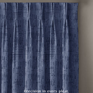 Elsa Textured Room Darkening Curtains | Modern Aesthetic | Royal Blue | Set of 2 | Fully Customizable