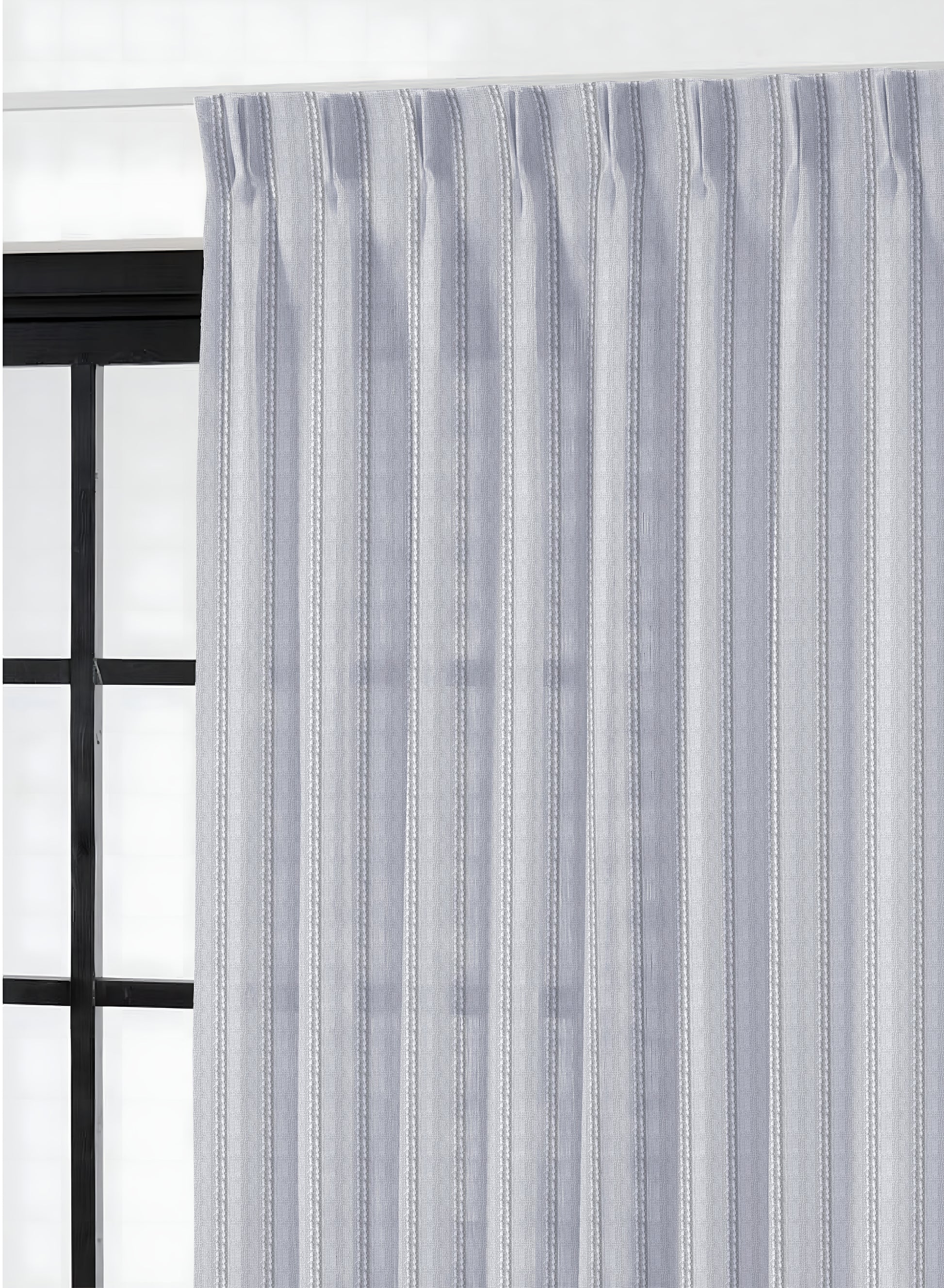 Amore Striped Sheer Curtains | Airy Elegance & Soft Light Filter | Echo Blue | Set of 2 | Fully Customizable