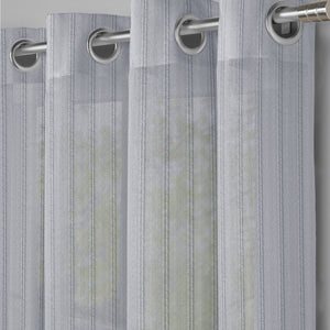 Amore Striped Sheer Curtains | Airy Elegance & Soft Light Filter | Echo Blue | Set of 2 | Fully Customizable