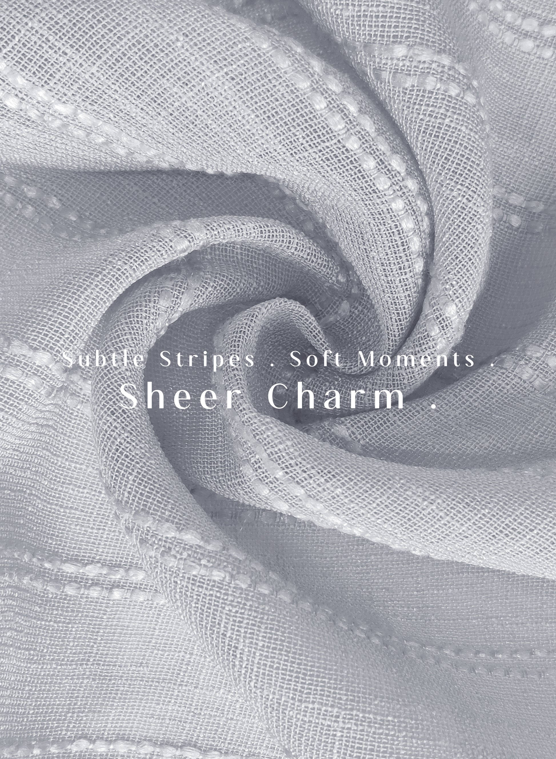 Amore Striped Sheer Curtains | Airy Elegance & Soft Light Filter | Echo Blue | Set of 2 | Fully Customizable