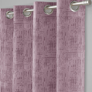 Elsa Textured Room Darkening Curtains | Deep Blush | Set of 2