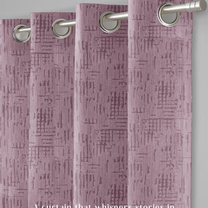 Elsa Textured Room Darkening Curtains | Modern Aesthetic | Deep Blush | Set of 2 | Fully Customizable