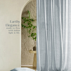 Amore Plain Sheer Curtains | Airy Elegance & Soft Light Filter | Echo Blue | Set of 2 | Fully Customizable