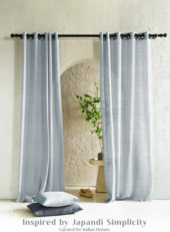 Amore Plain Sheer Curtains | Airy Elegance & Soft Light Filter | Echo Blue | Set of 2 | Fully Customizable