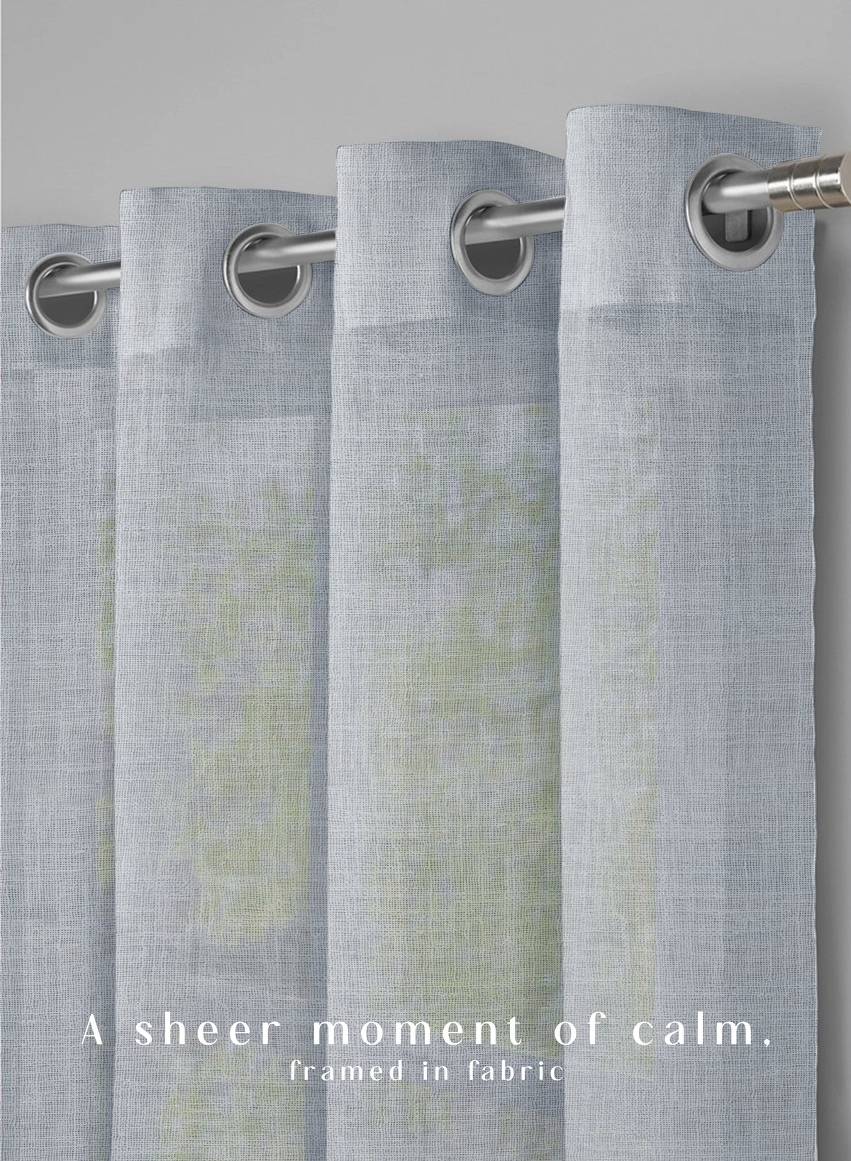Amore Plain Sheer Curtains | Airy Elegance & Soft Light Filter | Echo Blue | Set of 2 | Fully Customizable