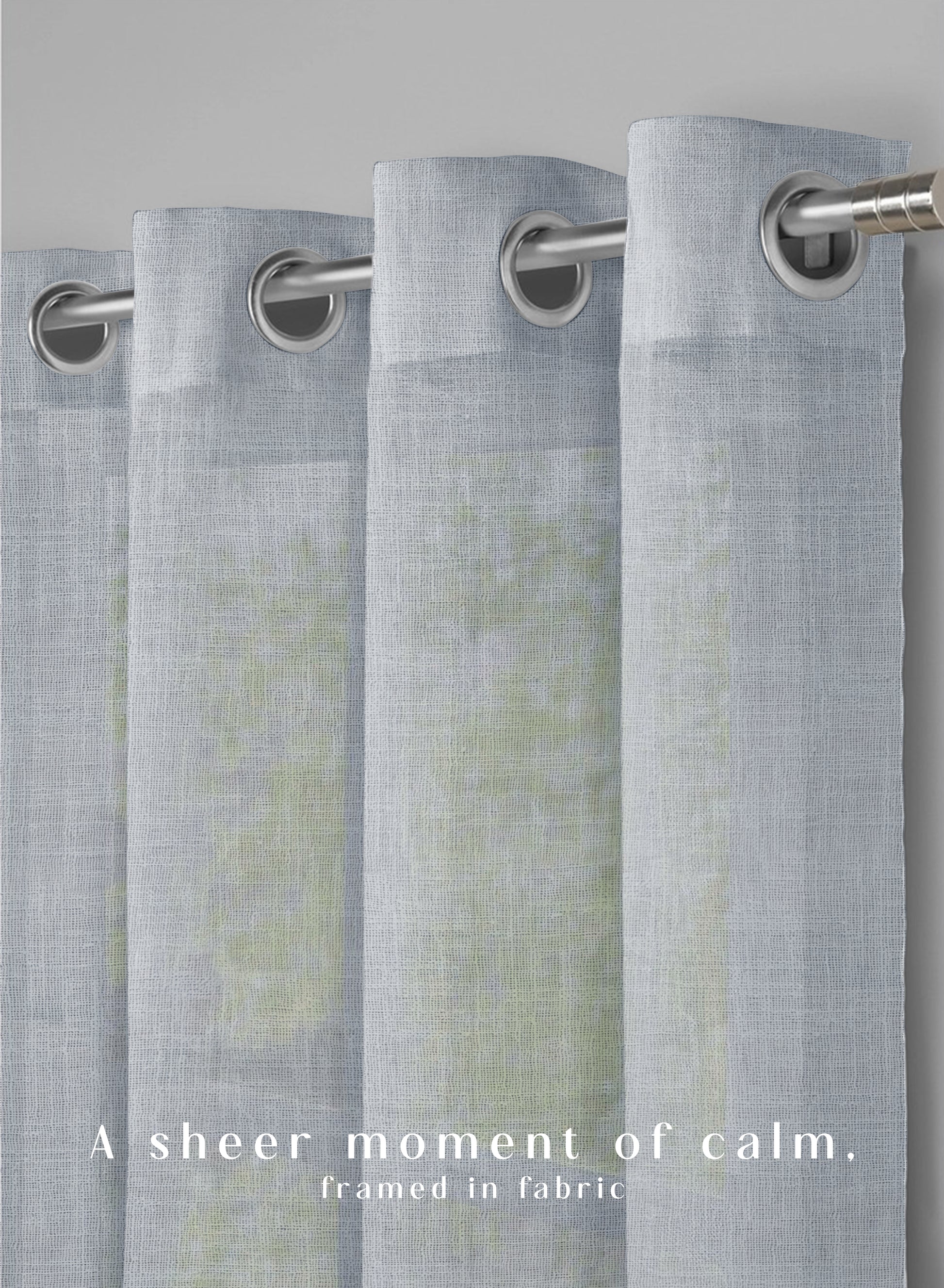Amore Plain Sheer Curtains | Airy Elegance & Soft Light Filter | Echo Blue | Set of 2 | Fully Customizable