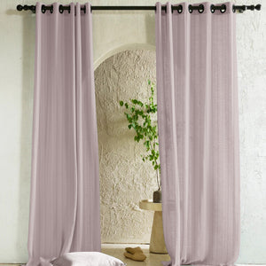 Amore Striped Sheer Curtains | Airy Elegance & Soft Light Filter | Ash Brown | Set of 2 | Fully Customizable