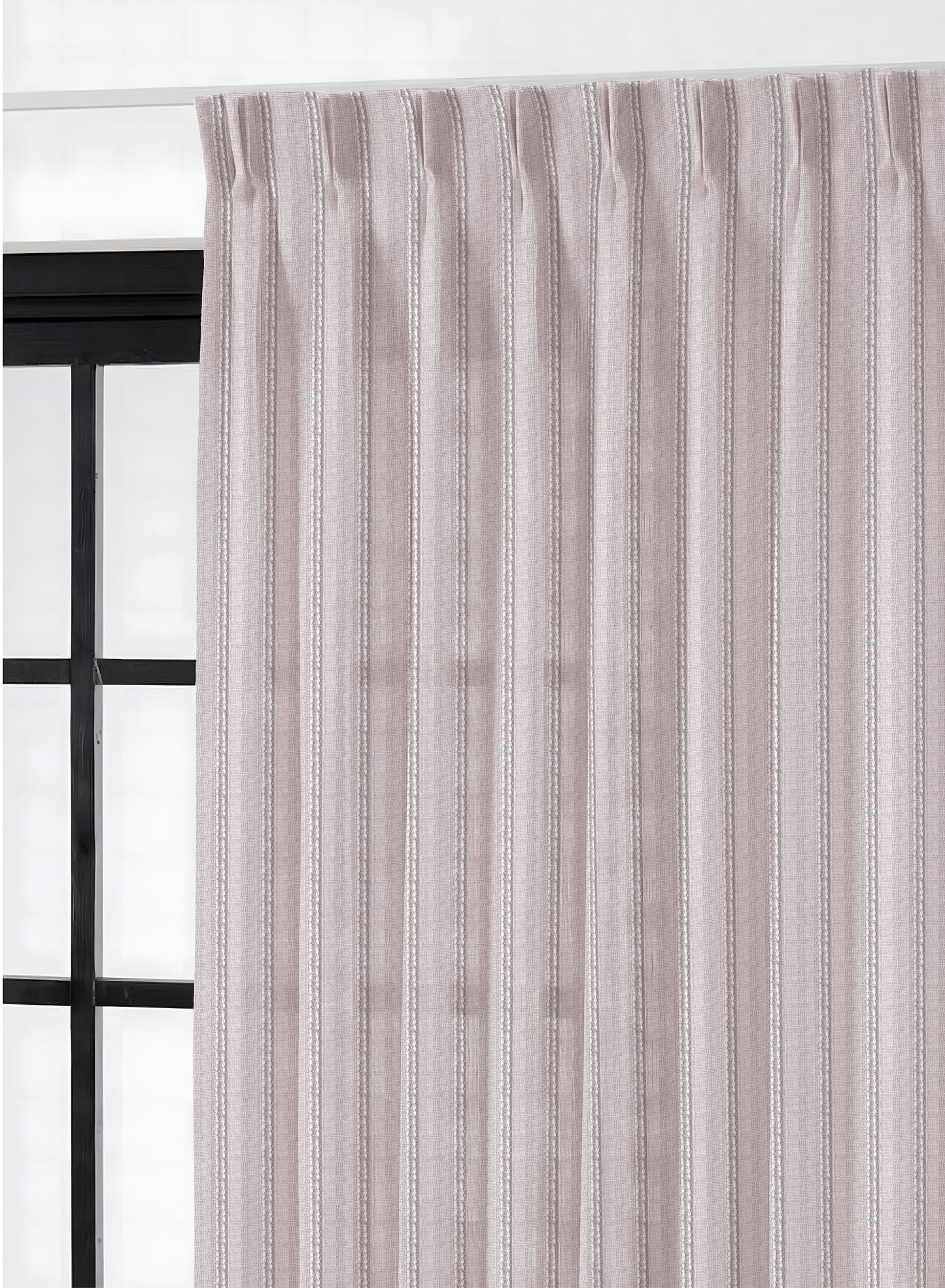 Amore Striped Sheer Curtains | Ash Brown | Set of 2