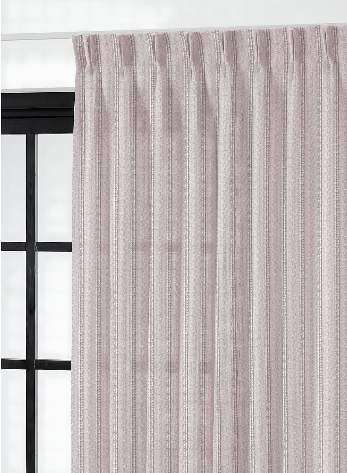 Amore Striped Sheer Curtains | Airy Elegance & Soft Light Filter | Ash Brown | Set of 2 | Fully Customizable