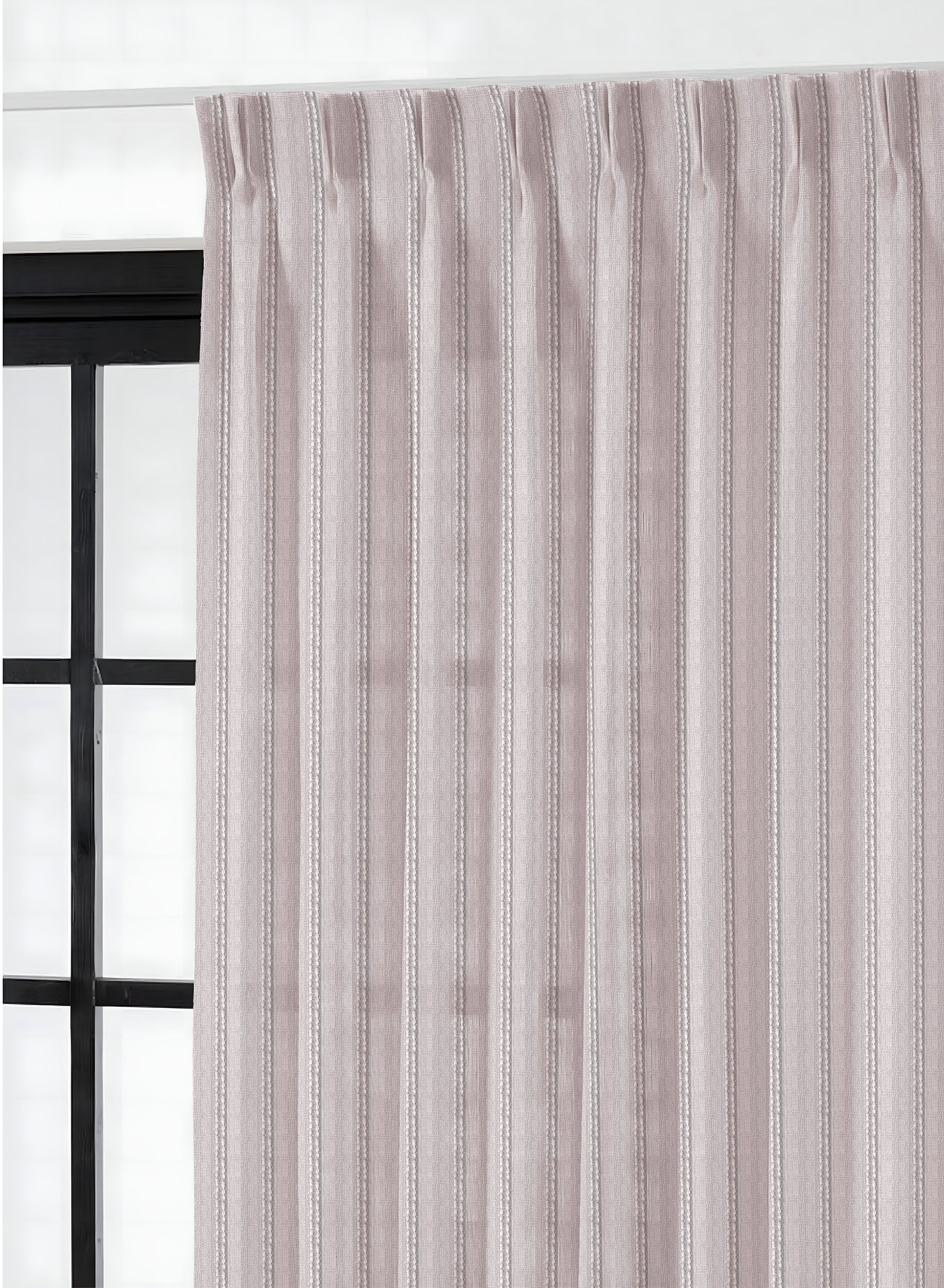 Amore Striped Sheer Curtains | Airy Elegance & Soft Light Filter | Ash Brown | Set of 2 | Fully Customizable