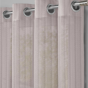 Amore Striped Sheer Curtains | Airy Elegance & Soft Light Filter | Ash Brown | Set of 2 | Fully Customizable