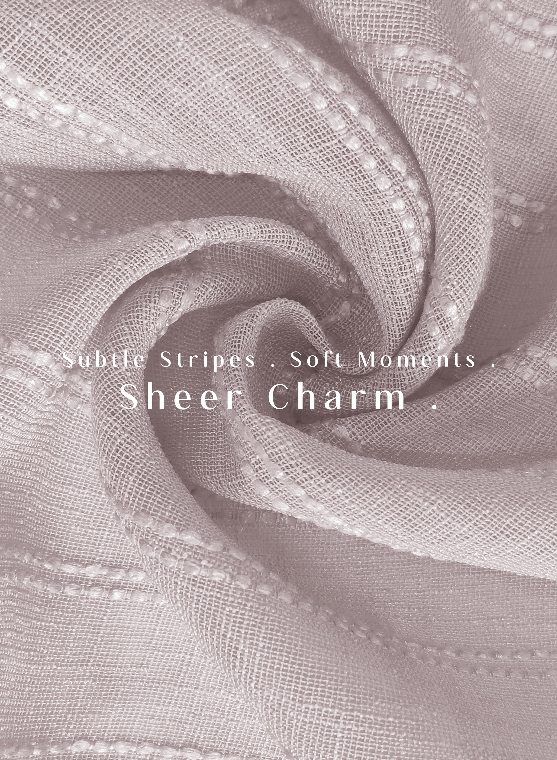 Amore Striped Sheer Curtains | Airy Elegance & Soft Light Filter | Ash Brown | Set of 2 | Fully Customizable