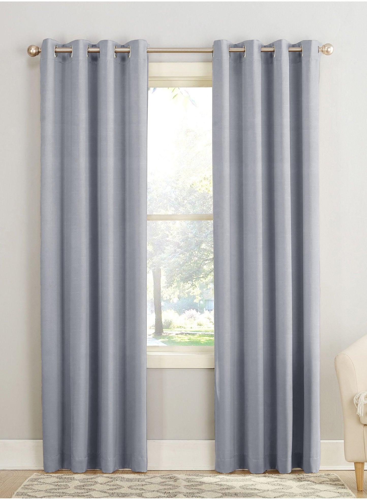 Casper Plain Room Darkening Curtains | Pearl | Set of 2