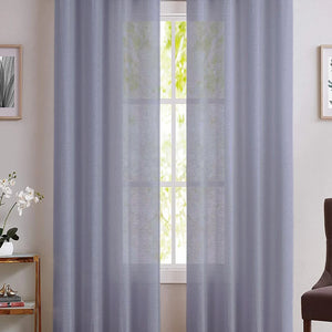 Casper Plain Sheer Curtains | Blue | Set of 2