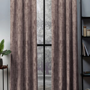 Bling Rustic Vibe Blackout Curtains | 100% Cotton | Brown | Set of 2