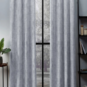 Bling Rustic Vibe Room Darkening Curtains | 100% Cotton | Mint Blue | Set of 2