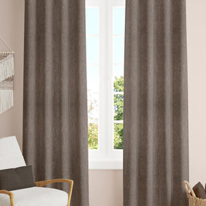 Arezzo Plain Blackout Curtains | Soft Heavy Fabric & Total Light Block | Roman Coffee | Set of 2 | Fully Customizable
