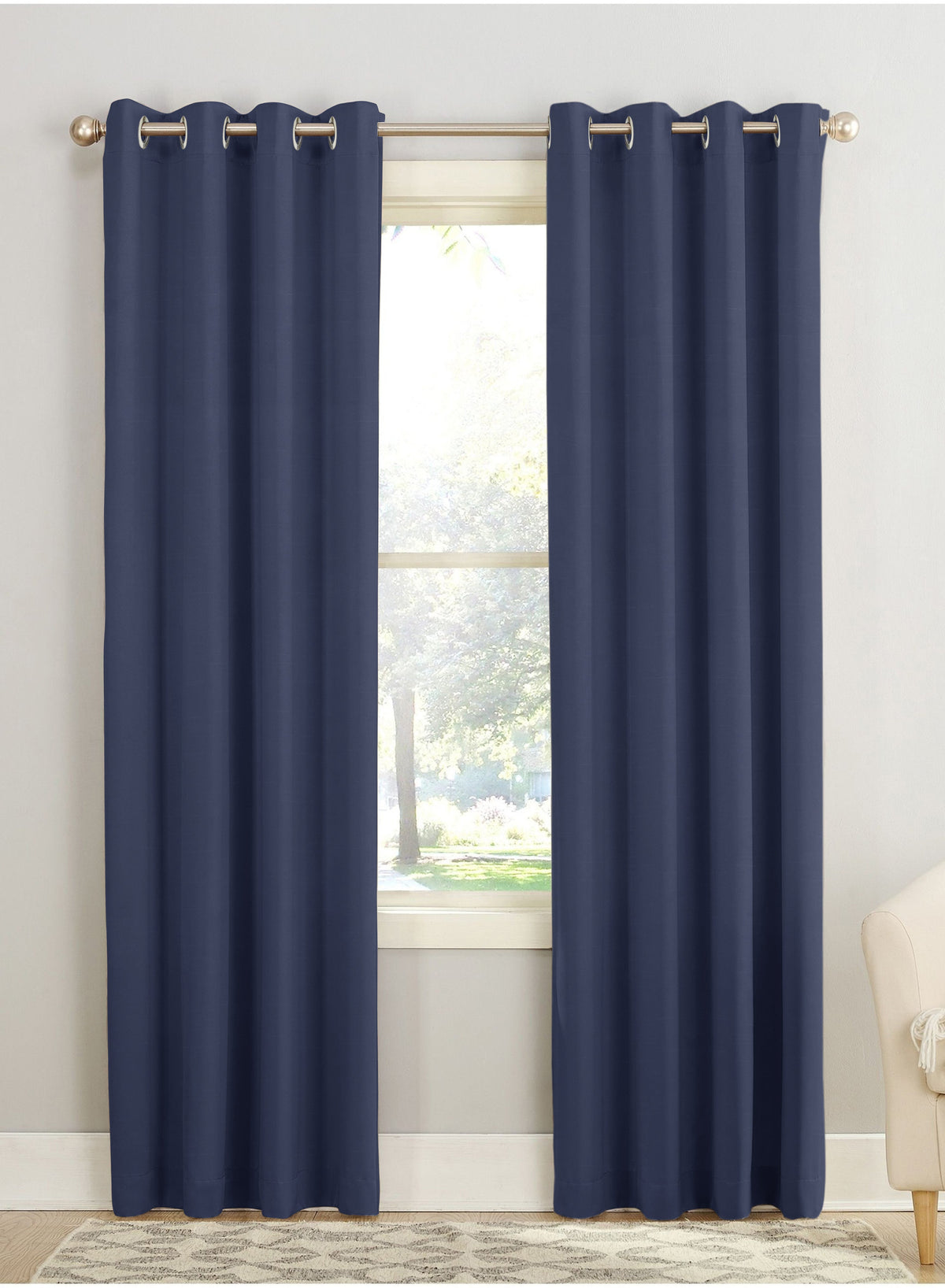 Casper Plain Blackout Curtains | Blue | Set of 2
