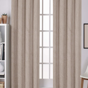 Lyon Cotton Room Darkening Curtains | Subtle Abstract Texture | Camel | Set of 2 | Fully Customizable
