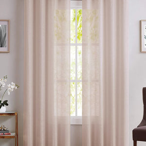 Casper Plain Sheer Curtains | Light Brown | Set of 2