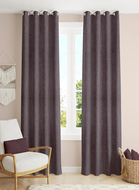 Arezzo Plain Blackout Curtains | Dark Wine | Set of 2