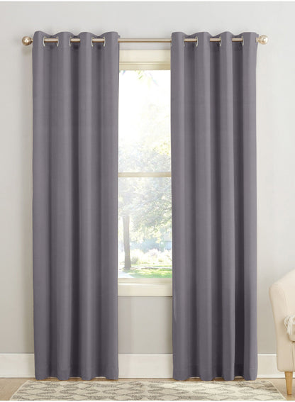 Casper Plain Room Darkening Curtains | Dark Gray | Set of 2