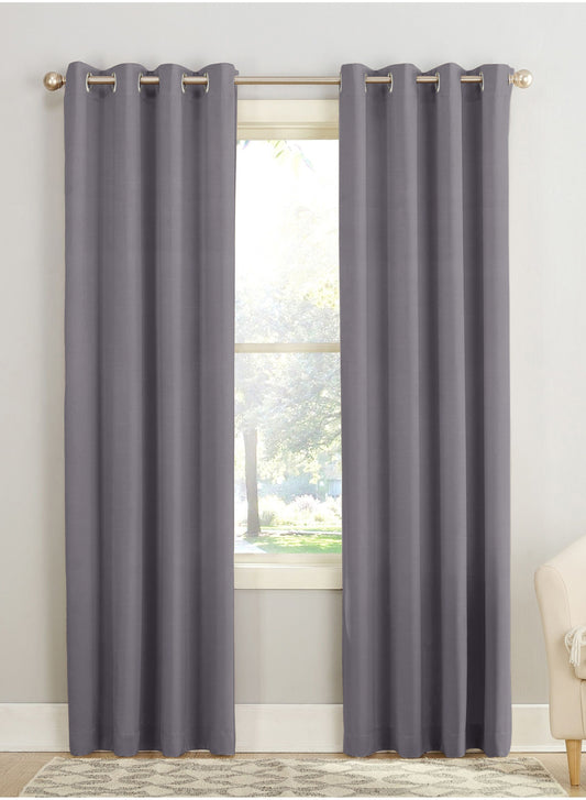 Casper Plain Room Darkening Curtains | Dark Gray | Set of 2