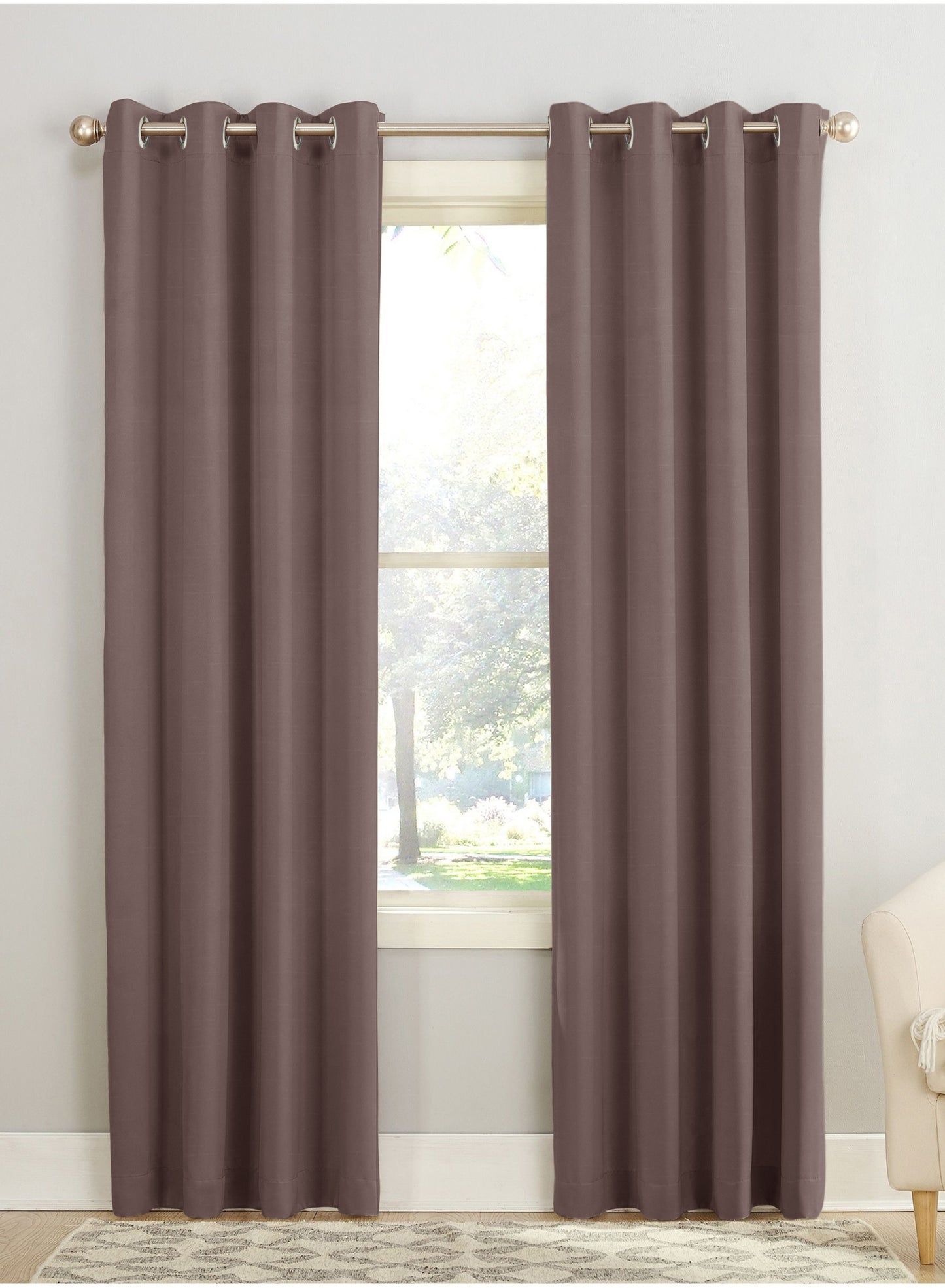 Casper Plain Room Darkening Curtains | Dark Brown | Set of 2