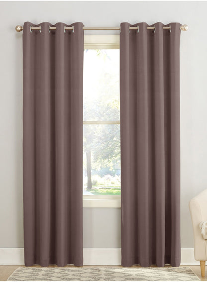 Casper Plain Room Darkening Curtains | Dark Brown | Set of 2