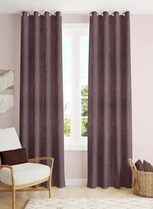 Arezzo Plain Blackout Curtains | Mauve | Set of 2