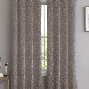 Elwana Jacquard Blackout Curtains | Brown | Set of 2 (Pattern 1)