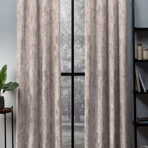 Bling Rustic Vibe Blackout Curtains | 100% Cotton | Dark Beige | Set of 2