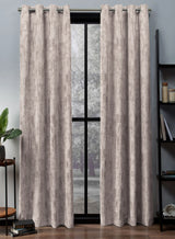 Bling Rustic Vibe Blackout Curtains | 100% Cotton | Dark Beige | Set of 2