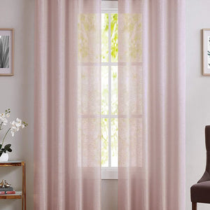 Casper Plain Sheer Curtains | Pink | Set of 2