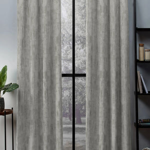 Bling Rustic Vibe Blackout Curtains | 100% Cotton | Gray | Set of 2