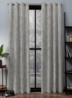 Bling Rustic Vibe Blackout Curtains | 100% Cotton | Gray | Set of 2
