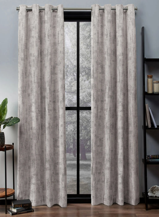 Bling Rustic Vibe Blackout Curtains | 100% Cotton | Cream | Set of 2