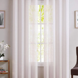 Casper Plain Sheer Curtains | White | Set of 2