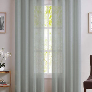 Casper Plain Sheer Curtains | Sage Green | Set of 2