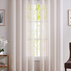 Casper Plain Sheer Curtains | Beige | Set of 2