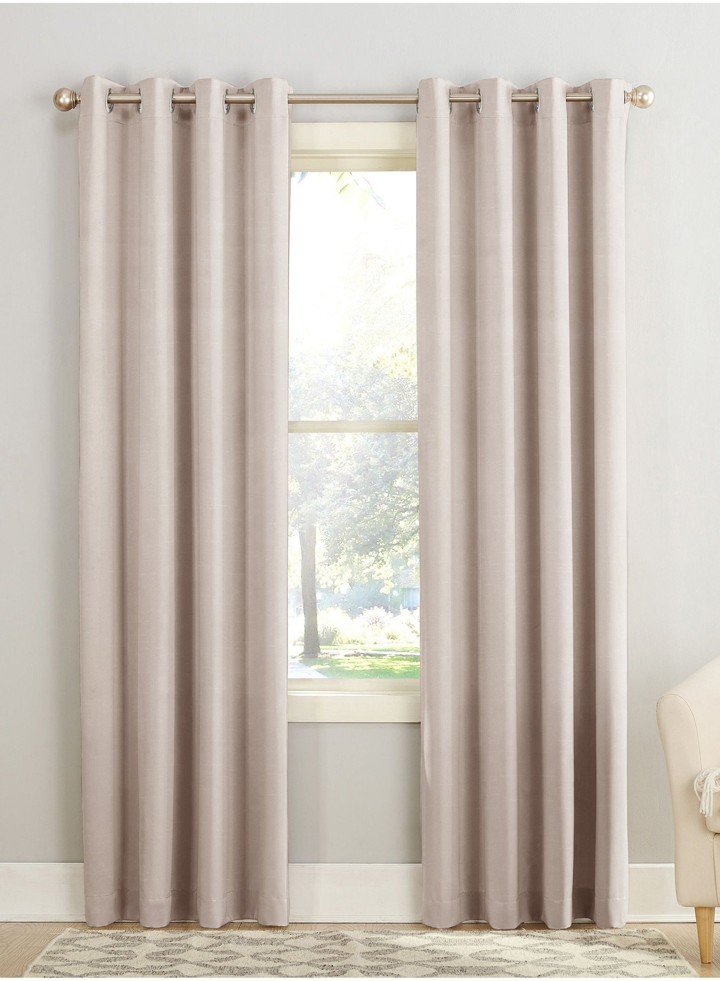 Casper Plain Room Darkening Curtains | Beige | Set of 2