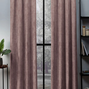 Bling Rustic Vibe Room Darkening Curtains | 100% Cotton | Pale Brown | Set of 2