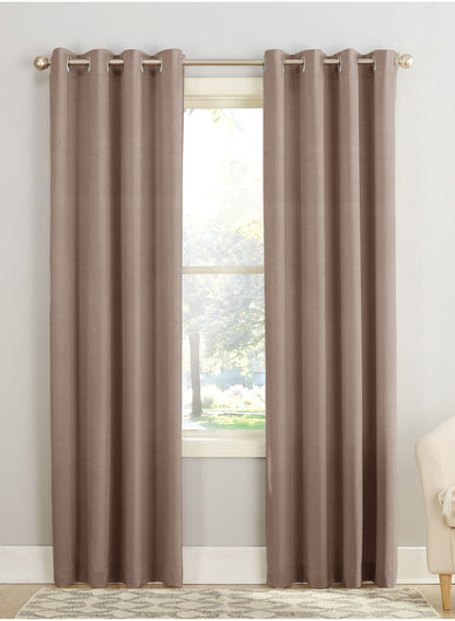 Casper Plain Room Darkening Curtains | Light Brown | Set of 2