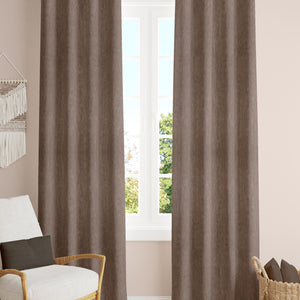 Arezzo Plain Blackout Curtains | Soft Heavy Fabric & Total Light Block | Light Almond | Set of 2 | Fully Customizable