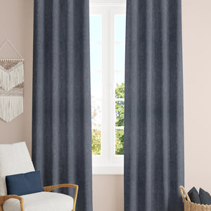 Arezzo Plain Blackout Curtains | Soft Heavy Fabric & Total Light Block | Denim Blue | Set of 2 | Fully Customizable