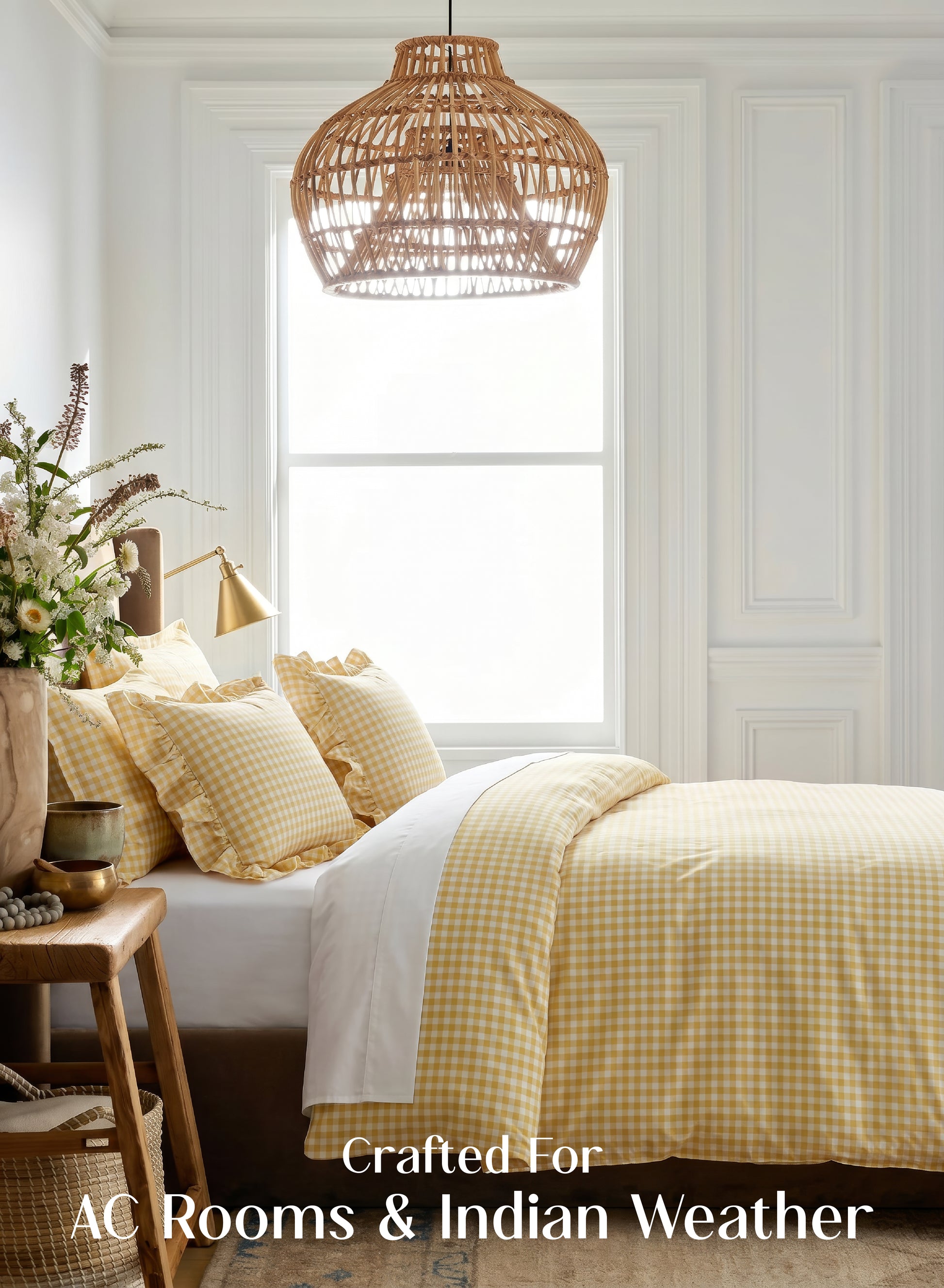Crayonic™ 5-Piece AC Comforter Set | Signature Designer Comforter Set | Sunlit Gingham