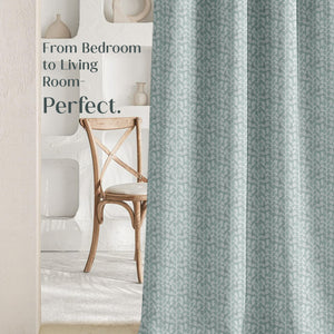 Eudora Jacquard Room Darkening Curtains | Pebble Jacquard Weave | Seafoam Green | Set of 2 | Fully Customizable